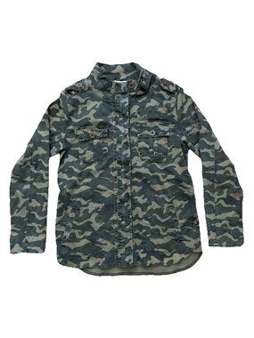 Altar'd State Women’s Size Large Green Camouflage Military Style Utility Jacket